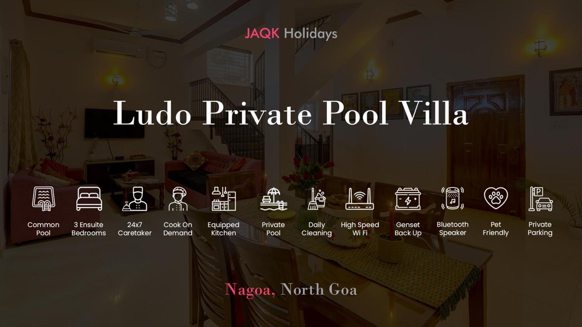 באג'ה Ludo Private Pool Villa, Wifi-Caretaker-Parking, North Goa מראה חיצוני תמונה